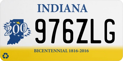 IN license plate 976ZLG