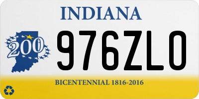 IN license plate 976ZLO