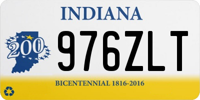 IN license plate 976ZLT