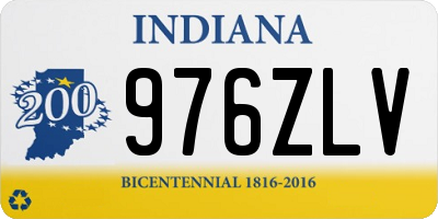 IN license plate 976ZLV