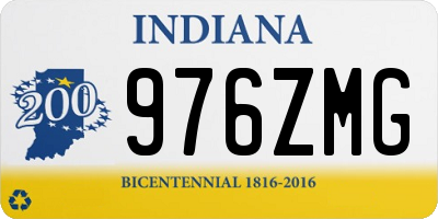 IN license plate 976ZMG