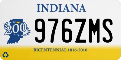 IN license plate 976ZMS