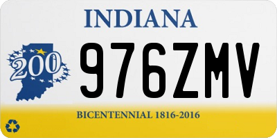 IN license plate 976ZMV