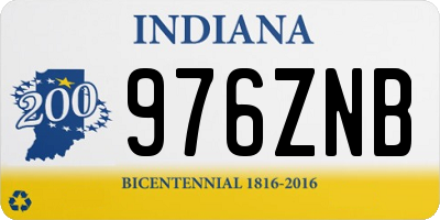 IN license plate 976ZNB