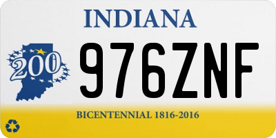 IN license plate 976ZNF