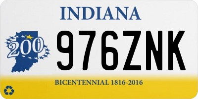IN license plate 976ZNK