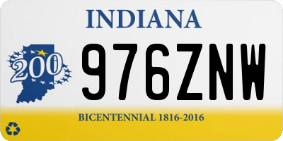 IN license plate 976ZNW