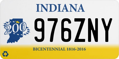 IN license plate 976ZNY