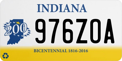 IN license plate 976ZOA