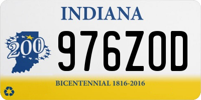 IN license plate 976ZOD