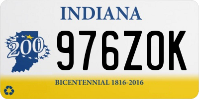 IN license plate 976ZOK