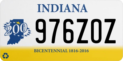 IN license plate 976ZOZ