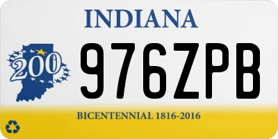 IN license plate 976ZPB