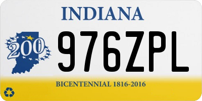 IN license plate 976ZPL