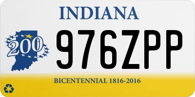 IN license plate 976ZPP