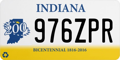 IN license plate 976ZPR