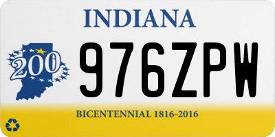 IN license plate 976ZPW