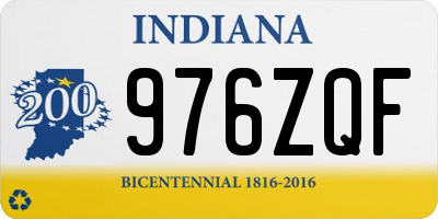 IN license plate 976ZQF