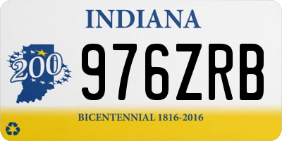 IN license plate 976ZRB