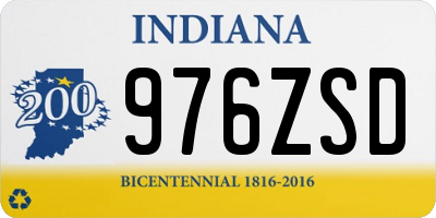 IN license plate 976ZSD
