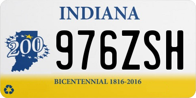 IN license plate 976ZSH