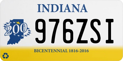IN license plate 976ZSI