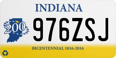 IN license plate 976ZSJ