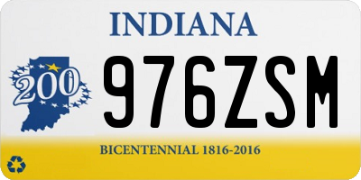 IN license plate 976ZSM