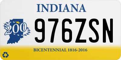 IN license plate 976ZSN
