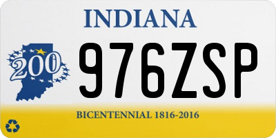 IN license plate 976ZSP
