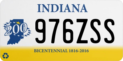 IN license plate 976ZSS