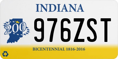 IN license plate 976ZST