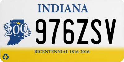 IN license plate 976ZSV