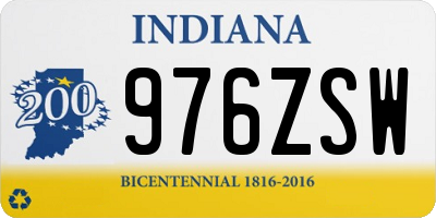 IN license plate 976ZSW