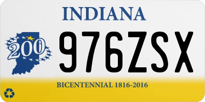 IN license plate 976ZSX