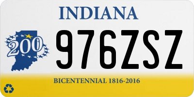 IN license plate 976ZSZ