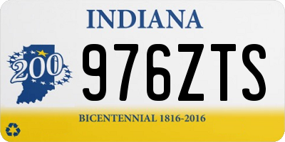IN license plate 976ZTS