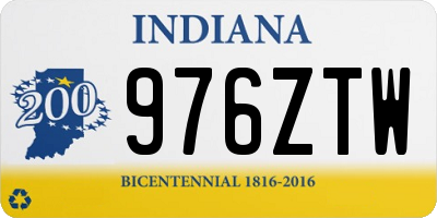 IN license plate 976ZTW