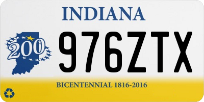 IN license plate 976ZTX