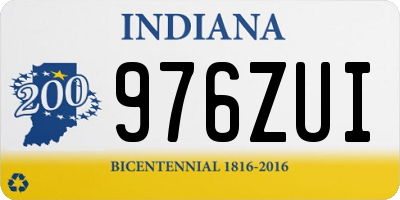 IN license plate 976ZUI