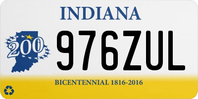IN license plate 976ZUL