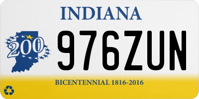 IN license plate 976ZUN