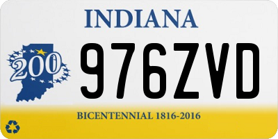 IN license plate 976ZVD