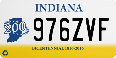 IN license plate 976ZVF
