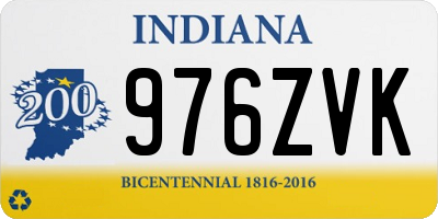 IN license plate 976ZVK