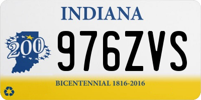 IN license plate 976ZVS