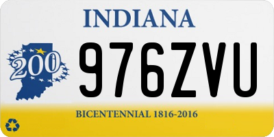 IN license plate 976ZVU