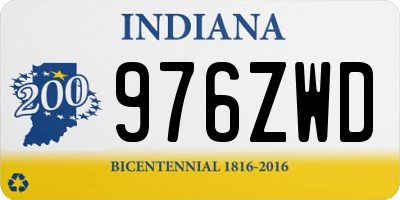 IN license plate 976ZWD