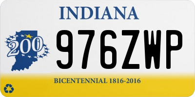 IN license plate 976ZWP
