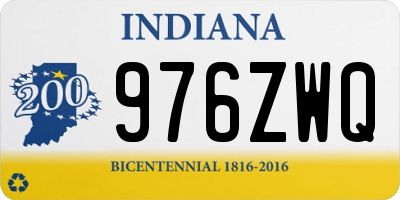 IN license plate 976ZWQ